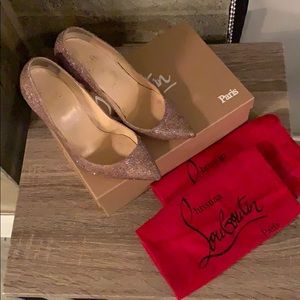 Christian Louboutin Cork/Glitter 100 pumps